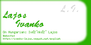 lajos ivanko business card